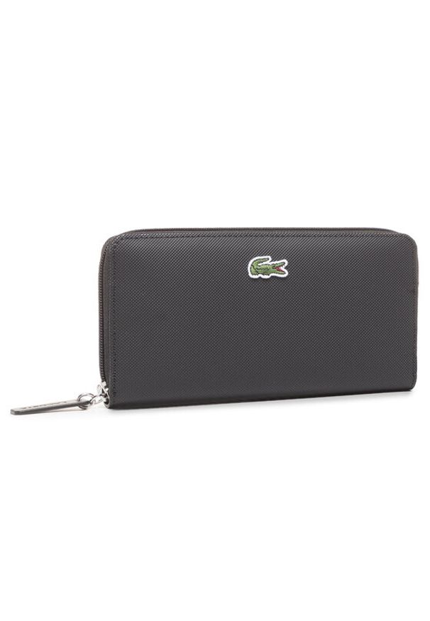 Lacoste Duży Portfel Damski L Zip Wallet NF2900PO Czarny. Kolor: czarny. Materiał: skóra