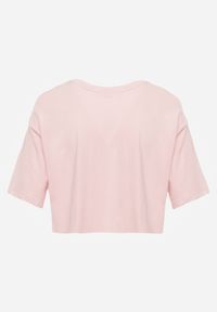 Renee - Jasnoróżowy T-shirt Phelista. Okazja: na co dzień. Kolor: różowy. Materiał: jeans. Długość rękawa: krótki rękaw. Długość: krótkie. Styl: klasyczny, casual #7