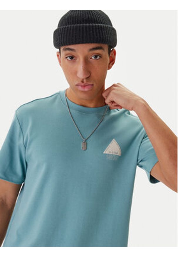 G-Star RAW - G-Star Raw T-Shirt D28593-C812 Niebieski Regular Fit. Kolor: niebieski. Materiał: bawełna