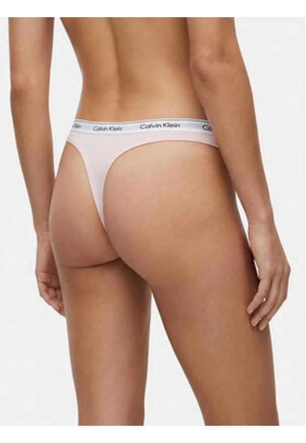 Calvin Klein Underwear Stringi 000QD5043E Różowy. Kolor: różowy. Materiał: bawełna