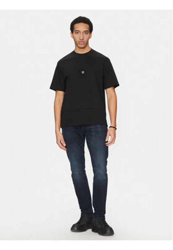 Hugo - HUGO T-Shirt Debostac 50535499 Czarny Relaxed Fit. Kolor: czarny. Materiał: bawełna