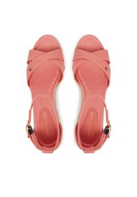 TOMMY HILFIGER - Tommy Hilfiger Espadryle Hemp Crossover Strap Wedge Espadrilles FW0FW09332 Różowy. Kolor: różowy. Materiał: materiał #3