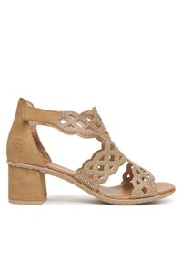 Rieker Sandały 64773-61 Beżowy. Kolor: beżowy. Materiał: materiał #1