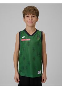 4f - 4F Koszulka meczowa replika wyjazdowa z sezonu 2025/26 dziecięca 4F x Miasto Szkła Krosno - zielona 134/140 (8-10 lat). Kolor: zielony. Materiał: skóra, dzianina, materiał. Wzór: nadruk. Sezon: lato. Sport: fitness, koszykówka #1