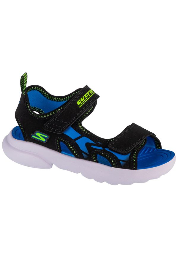 skechers - Sandały chłopięce, Razor-Splash - Aqua Buddies. Kolor: czarny. Materiał: syntetyk. Sport: turystyka piesza