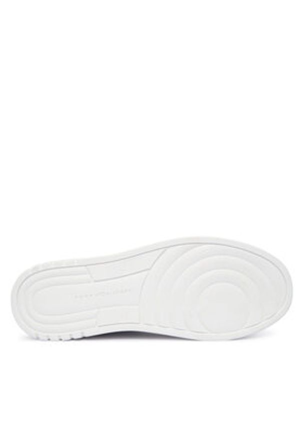 TOMMY HILFIGER - Tommy Hilfiger Sneakersy Th Sporty Cupsole Tumbled Ltr FW0FW09024 Écru. Materiał: skóra