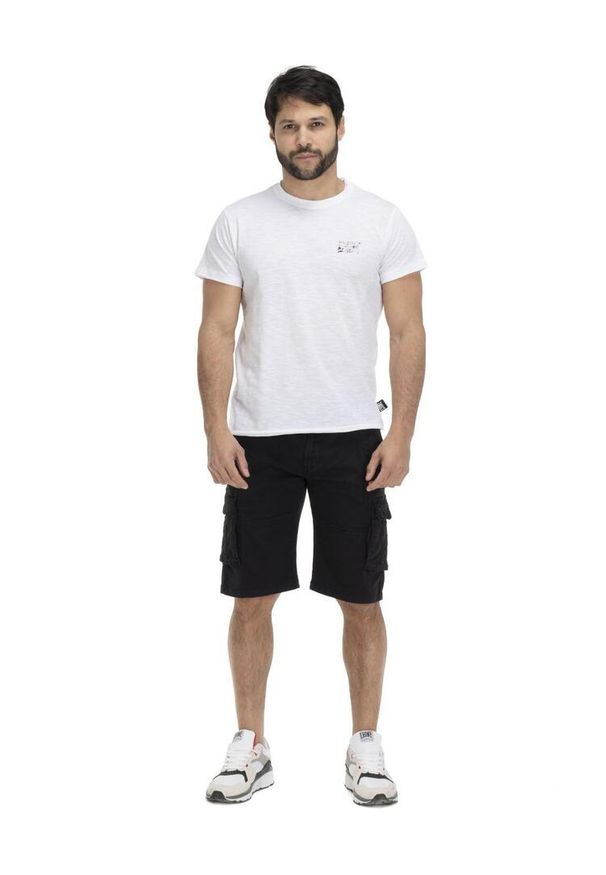 LEONE 1947 APPAREL - T-shirt męski z efektem sprania plaży. Kolor: biały. Materiał: tkanina. Sport: fitness