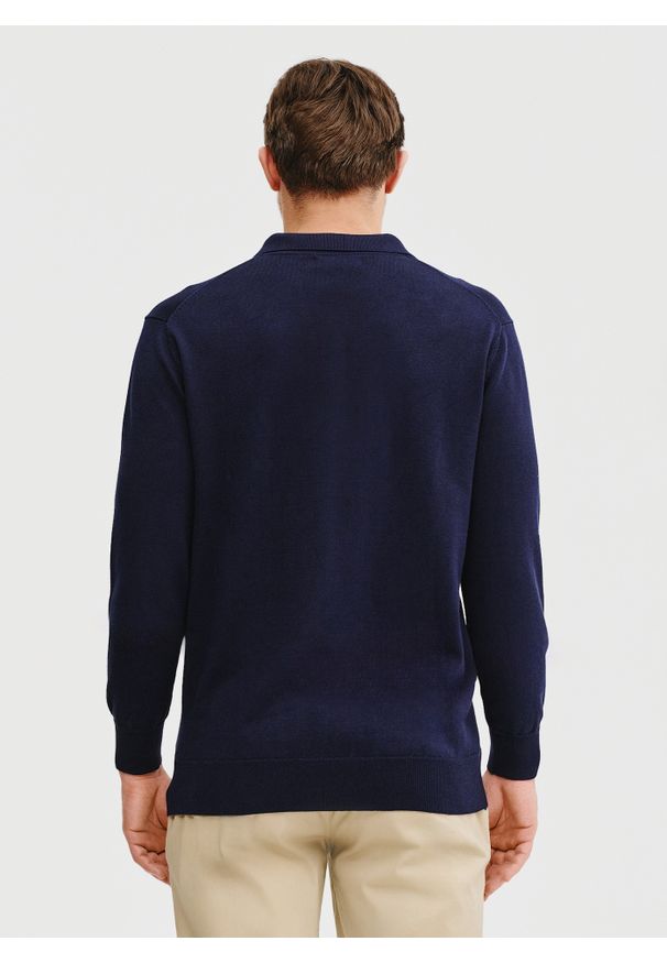 Pako Lorente - PAKO LORENTE – Męski sweter z kołnierzykiem polo. Okazja: na co dzień. Typ kołnierza: polo. Materiał: wiskoza, poliamid. Sezon: wiosna. Styl: casual