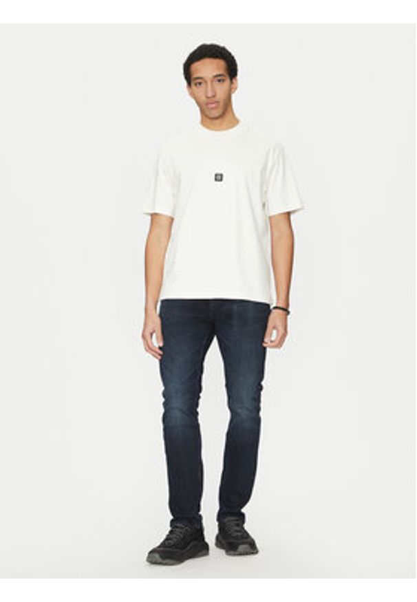 Hugo - HUGO T-Shirt Debostac 50535499 Écru Relaxed Fit. Materiał: bawełna