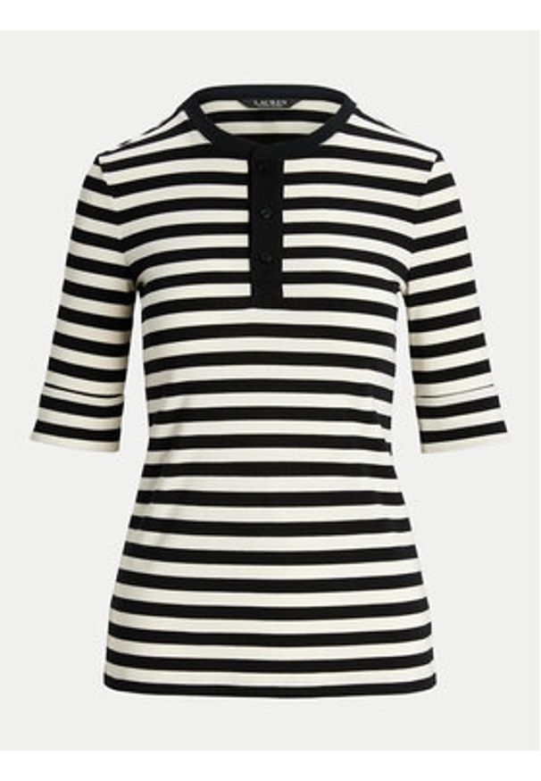 Lauren Ralph Lauren Bluzka 200940761002 Czarny Slim Fit. Kolor: czarny. Materiał: bawełna