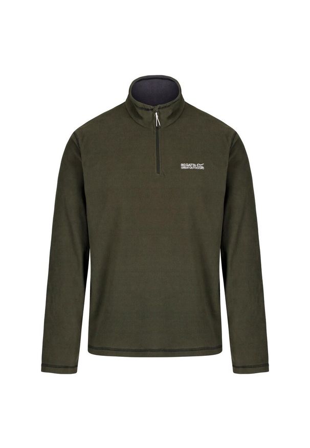 Regatta - Bluza Polarowa z suwakiem Męska Thompson. Kolor: zielony. Materiał: polar. Sezon: zima. Sport: turystyka piesza