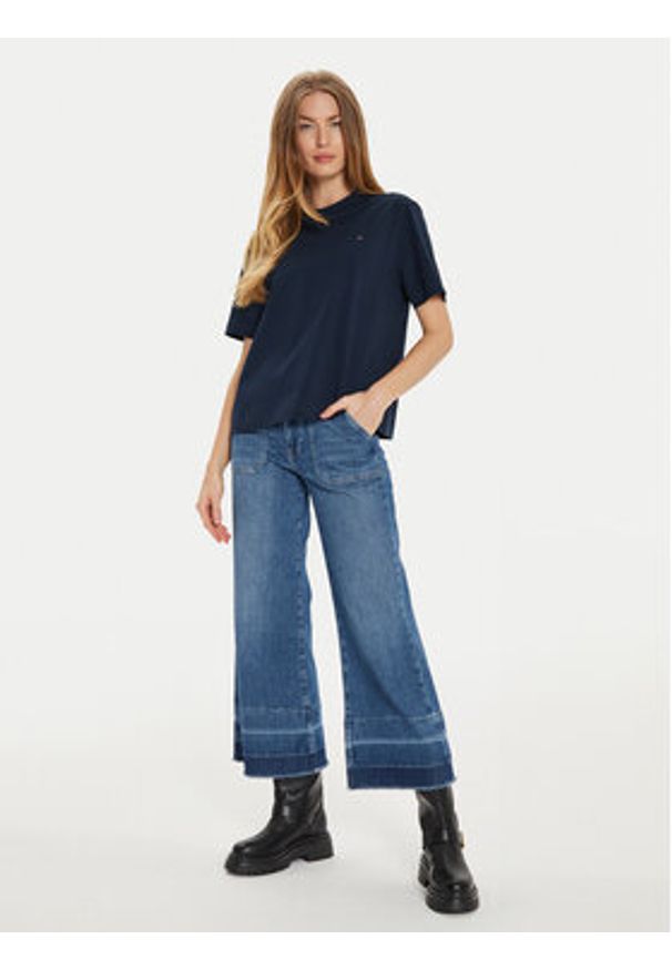 TOMMY HILFIGER - Tommy Hilfiger T-Shirt Modern Flag WW0WW43597 Granatowy Relaxed Fit. Kolor: niebieski. Materiał: bawełna