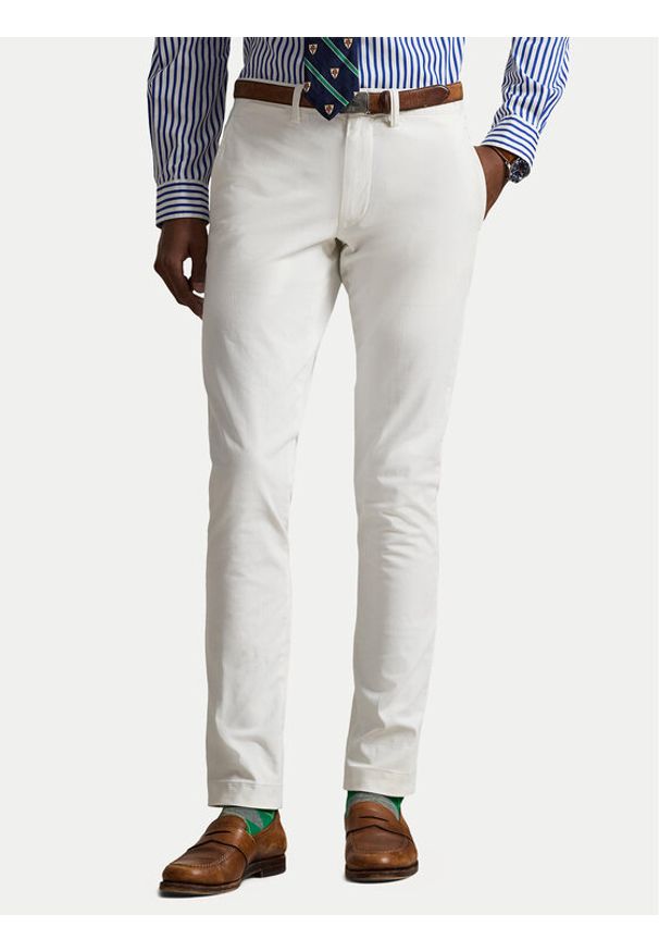 Polo Ralph Lauren Chinosy 710704176055 Biały Slim Fit. Kolor: biały. Materiał: bawełna