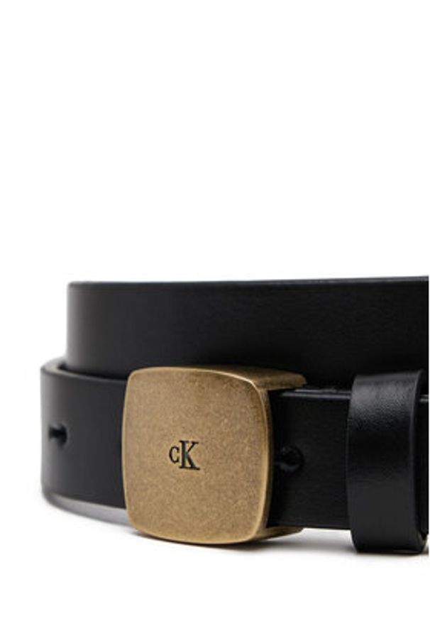 Calvin Klein Jeans Pasek Damski Casual Plaque Buckle 20Mm LV04K7007G Czarny. Kolor: czarny. Materiał: skóra