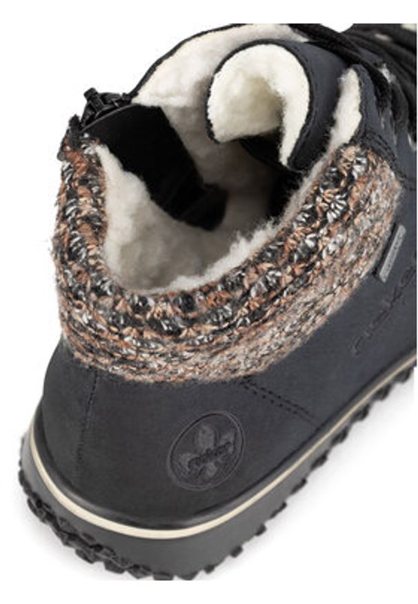 Rieker Trzewiki Z4243-14 Niebieski. Kolor: niebieski. Materiał: materiał