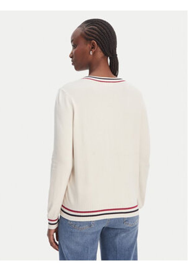 Liu Jo Sport Sweter TA6068 MS49I Biały Regular Fit. Kolor: biały. Materiał: wiskoza. Styl: sportowy