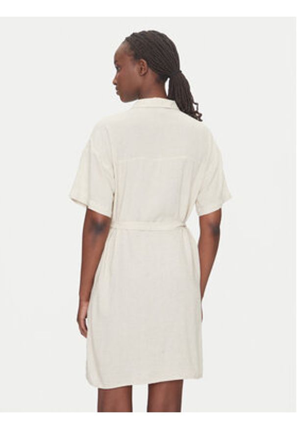 Vero Moda Sukienka koszulowa Thea 10333791 Beżowy Loose Fit. Kolor: beżowy. Materiał: len, wiskoza. Typ sukienki: koszulowe