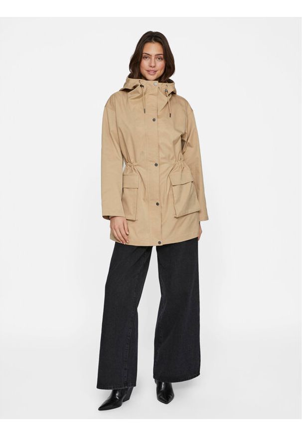 Vila Parka Kahara 14089615 Beżowy Regular Fit. Kolor: beżowy. Materiał: syntetyk