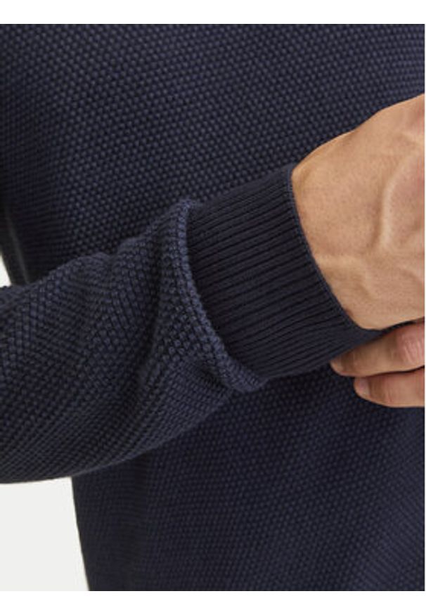 Jack & Jones Sweter Globe 12258139 Granatowy Regular Fit. Kolor: niebieski. Materiał: bawełna