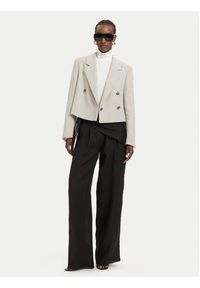 Marella Spodnie materiałowe Solista 2613131114 Czarny Relaxed Fit. Kolor: czarny. Materiał: len #3