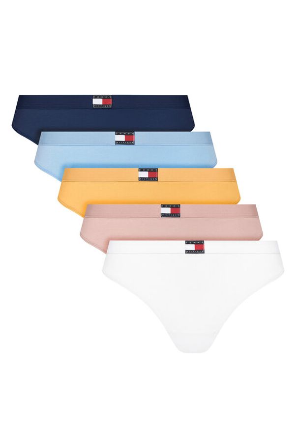 TOMMY HILFIGER - Tommy Hilfiger Komplet 5 par stringów UW0UW05642 Kolorowy. Materiał: bawełna. Wzór: kolorowy