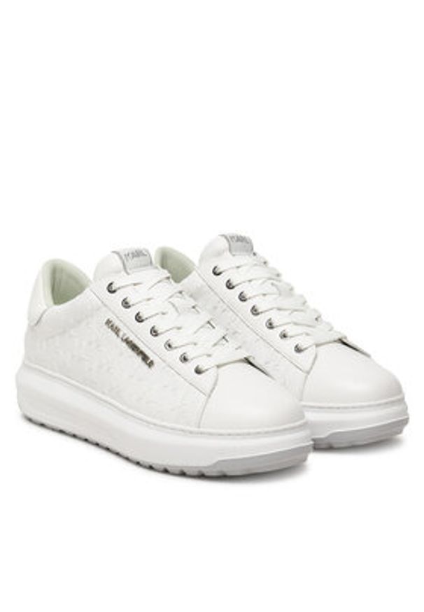 Karl Lagerfeld - KARL LAGERFELD Sneakersy KL57549 Biały. Kolor: biały. Materiał: skóra