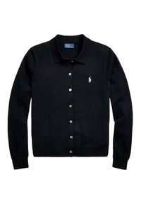 Polo Ralph Lauren Kardigan 211972110001 Czarny Slim Fit. Typ kołnierza: polo. Kolor: czarny. Materiał: bawełna #3
