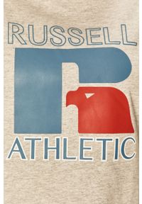 Russell Athletic - T-shirt. Okazja: na co dzień. Kolor: szary. Materiał: bawełna, materiał, dzianina. Wzór: nadruk. Styl: casual #3