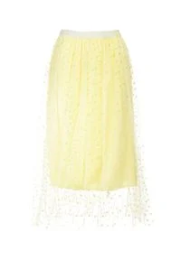 Renee - Żółta Spódnica Olivine. Okazja: na co dzień. Kolor: żółty. Materiał: tkanina. Wzór: kropki. Styl: casual, elegancki #4
