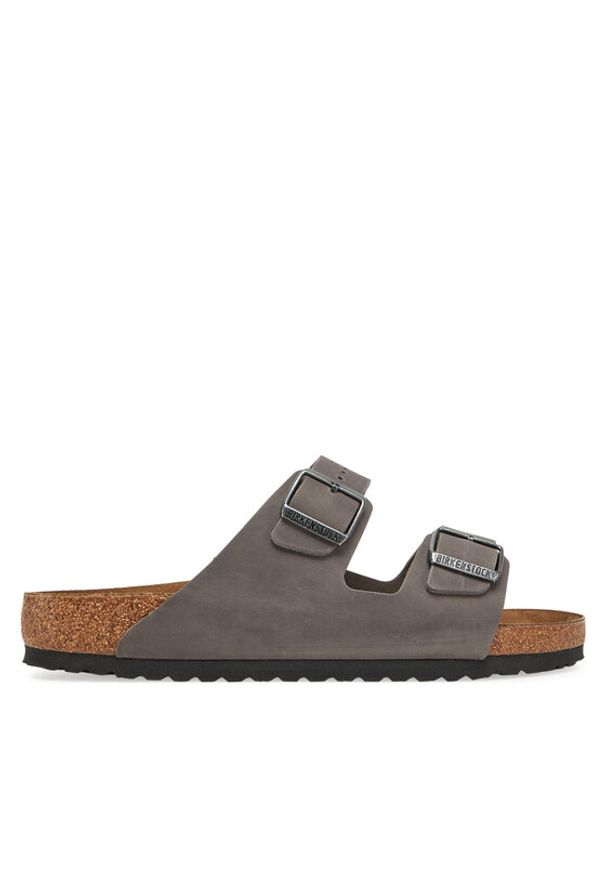 Birkenstock Klapki Arizona 1027046 Szary. Kolor: szary. Materiał: skóra, zamsz