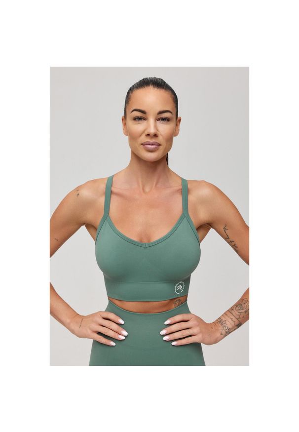 ROUGH RADICAL - Stanik sportowy bezszwowy Rough Radical Seamless Classic Sports Bra. Kolor: zielony. Sport: fitness