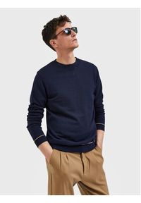 Selected Homme Sweter Jerome 16085464 Granatowy Regular Fit. Kolor: niebieski. Materiał: bawełna #4