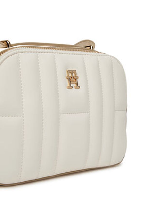 TOMMY HILFIGER - Tommy Hilfiger Torebka Th Feminine Conv Camera Bag AW0AW17453 Écru. Materiał: skórzane