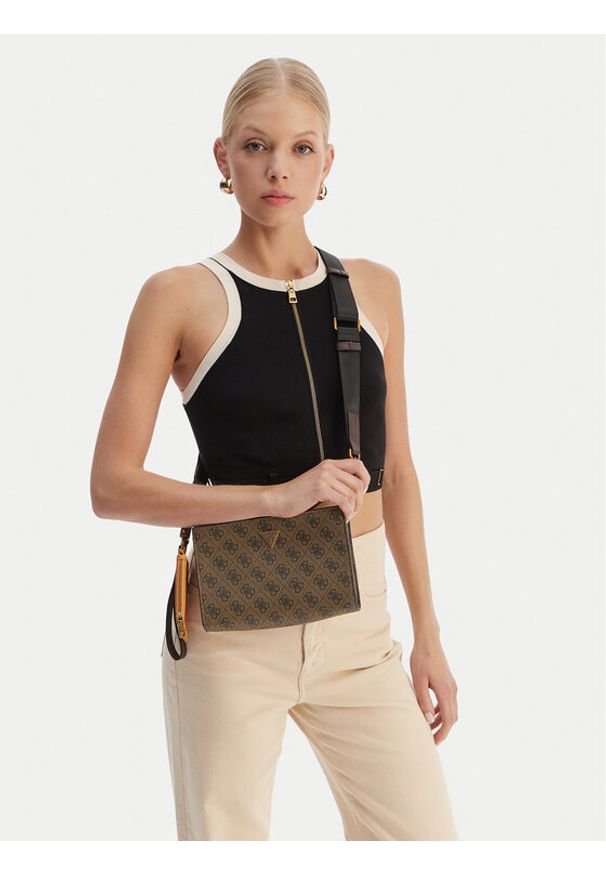 Guess Saszetka HMMILO P6157 Brązowy. Kolor: brązowy. Materiał: skóra