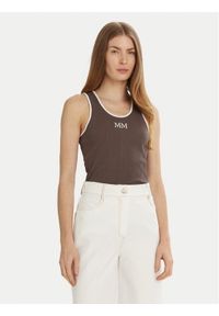 Max Mara Leisure Top Sax 2516941027 Brązowy Slim Fit. Kolor: brązowy. Materiał: bawełna