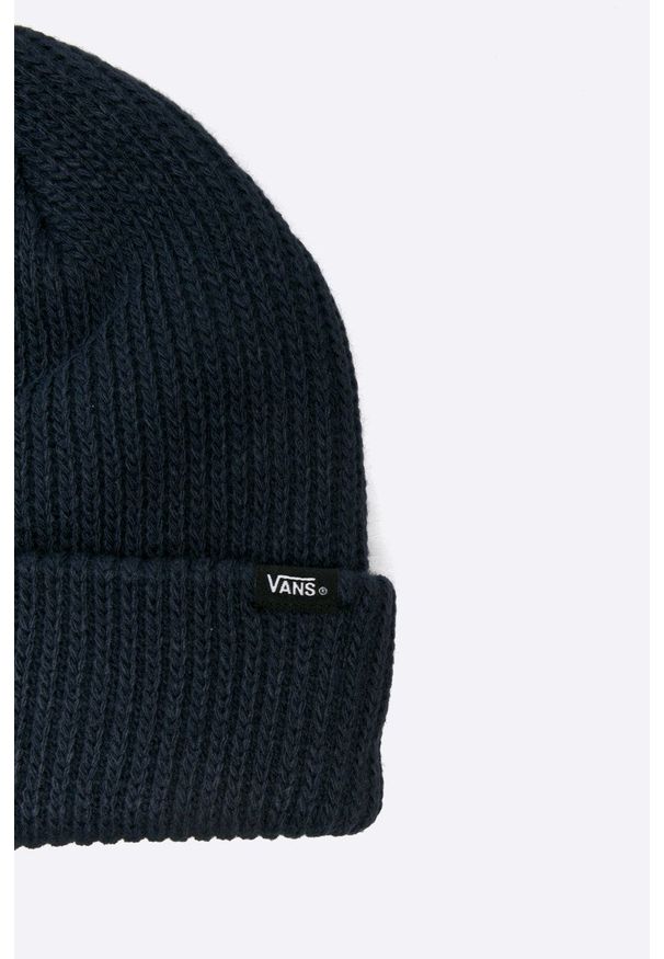 Vans Czapka kolor granatowy z grubej dzianiny. Kolor: niebieski. Materiał: dzianina