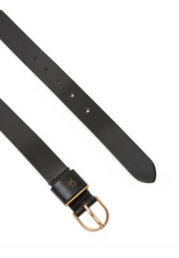 Calvin Klein Pasek Damski Ck Metal Loop Round Buckle 25Mm LV04F7039G Czarny. Kolor: czarny. Materiał: skóra