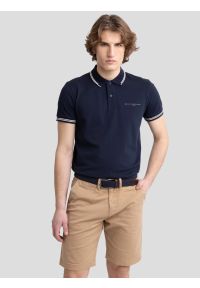 Big-Star - Koszulka męska polo granatowa Wladym 403. Okazja: na co dzień. Typ kołnierza: polo. Kolor: niebieski. Materiał: dzianina, materiał, jeans. Wzór: nadruk. Styl: elegancki, casual #3