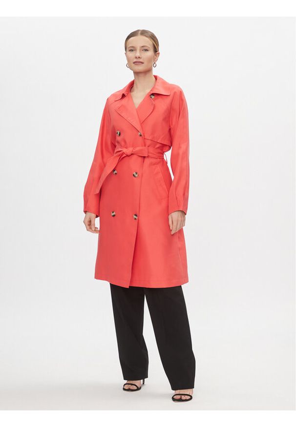 Vero Moda Trencz Doreen 10301287 Różowy Regular Fit. Kolor: różowy. Materiał: syntetyk