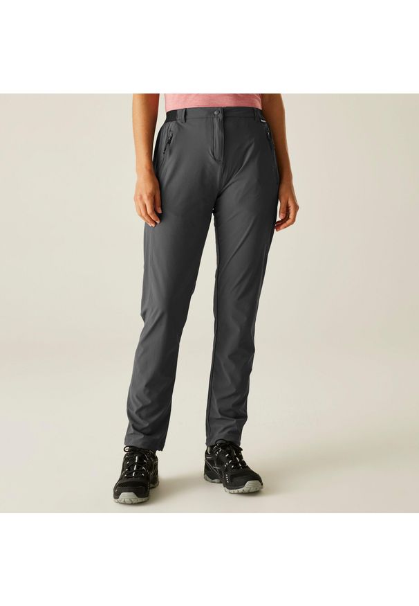 Regatta - Damskie spodnie podróżne Light Packaway. Kolor: szary. Materiał: tkanina. Sezon: lato. Sport: turystyka piesza