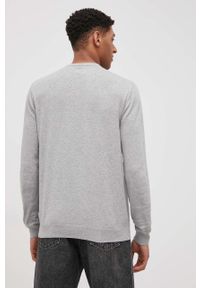 Wrangler Sweter bawełniany męski kolor szary lekki. Okazja: na co dzień. Kolor: szary. Materiał: bawełna. Długość rękawa: długi rękaw. Długość: długie. Styl: casual #4