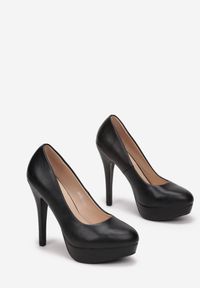 Renee - Czarne Szpilki Wysokie z Platformą Cera. Nosek buta: okrągły. Zapięcie: bez zapięcia. Kolor: czarny. Obcas: na platformie. Styl: elegancki #3
