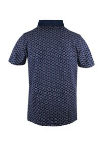 Koszulka Polo - Męska - Pako Jeans - Granatowa, Drobny Wzór. Okazja: na co dzień. Typ kołnierza: polo. Kolor: niebieski. Materiał: bawełna. Styl: casual #3