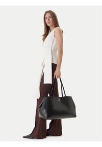 Calvin Klein Torebka Ck Snap Large Tote LV04F3502G Czarny. Kolor: czarny. Materiał: skórzane #1