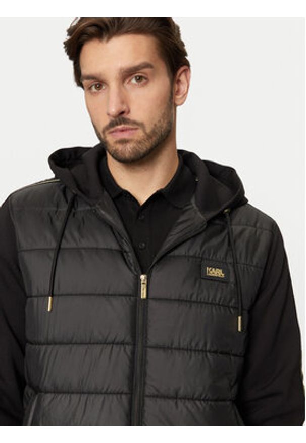 Karl Lagerfeld - KARL LAGERFELD Kurtka przejściowa 505404 551560 Czarny Regular Fit. Typ kołnierza: dekolt w karo. Kolor: czarny. Materiał: syntetyk
