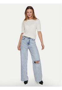 Vila Sweter Dalo 14084421 Biały Regular Fit. Kolor: biały. Materiał: bawełna #2