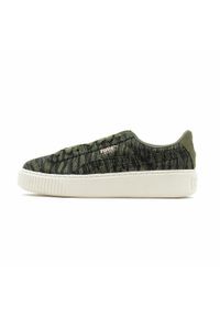 Buty do chodzenia damskie Puma Basket Platform VR Wmns. Zapięcie: sznurówki. Kolor: zielony, czarny, wielokolorowy. Materiał: syntetyk, tkanina, materiał. Szerokość cholewki: normalna. Obcas: na platformie. Sport: turystyka piesza