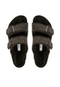 Birkenstock Klapki Arizona Shearling 1020566 Brązowy. Kolor: brązowy. Materiał: zamsz, skóra #5
