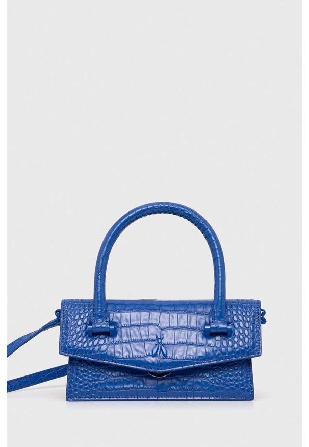 Patrizia Pepe torebka skórzana kolor niebieski. Kolor: niebieski. Materiał: skórzane