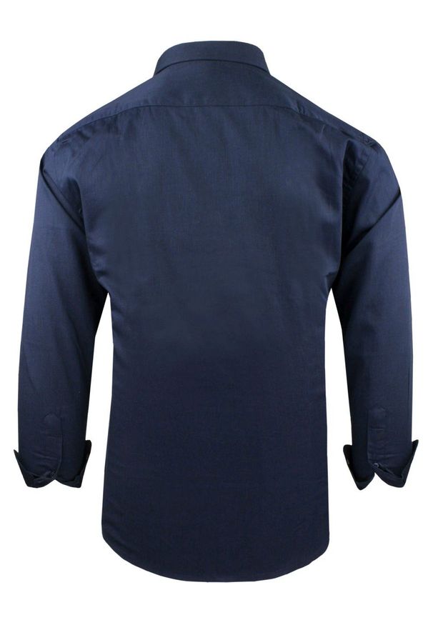 Delikatnie Taliowana Koszula Weekendowa - Pako Jeans - Granatowa. Okazja: na co dzień. Kolor: niebieski. Materiał: bawełna. Styl: casual